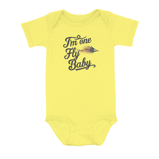 I'M One Fly Baby Infant Fishing Shirts, Newborn Fishing Gifts Baby Bodysuit Outfit IPHW7138