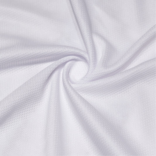 Soft breathable polyester fabric texture view for custom polo shirt and 1/4 zip jersey.