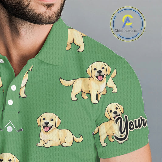 Mens Golf Polo Shirt Custom Funny Labrador Retriever Team Mens Golf Top, Dog Lover Gift NHN0215