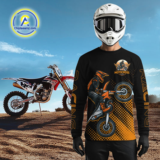 Orange Custom Motocross Jersey for Men Women Kid Dirt Bike Shirts Motorcycle Shirt XM458