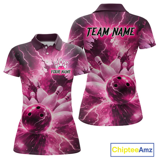 Pink Lightning Thunder Bowling Shirts Yellow for Team Women Men Bowling Jersey MBL247