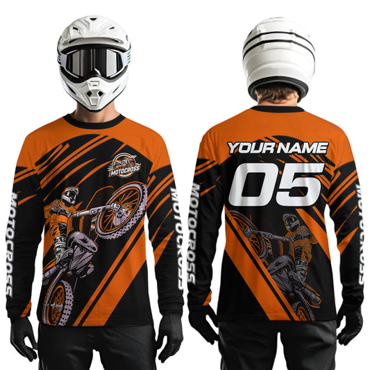 Orange Custom Motocross Jersey for Men Women Kid Dirt Bike Shirts Motorcycle Shirt XM456