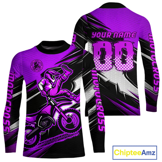 Custom Purple Motocross Jersey Men Kid Women Dirt Bike Jersey Motorcycle Riding Shirt XM486