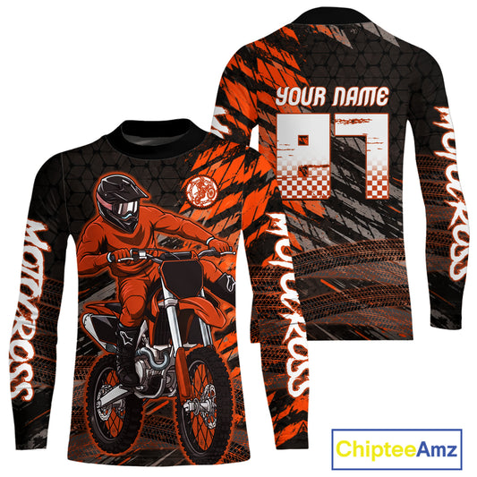Orange Motocross Racing Jersey Kids Women Men Custom Dirt Bike Shirts Motorcycle Shirt XM494