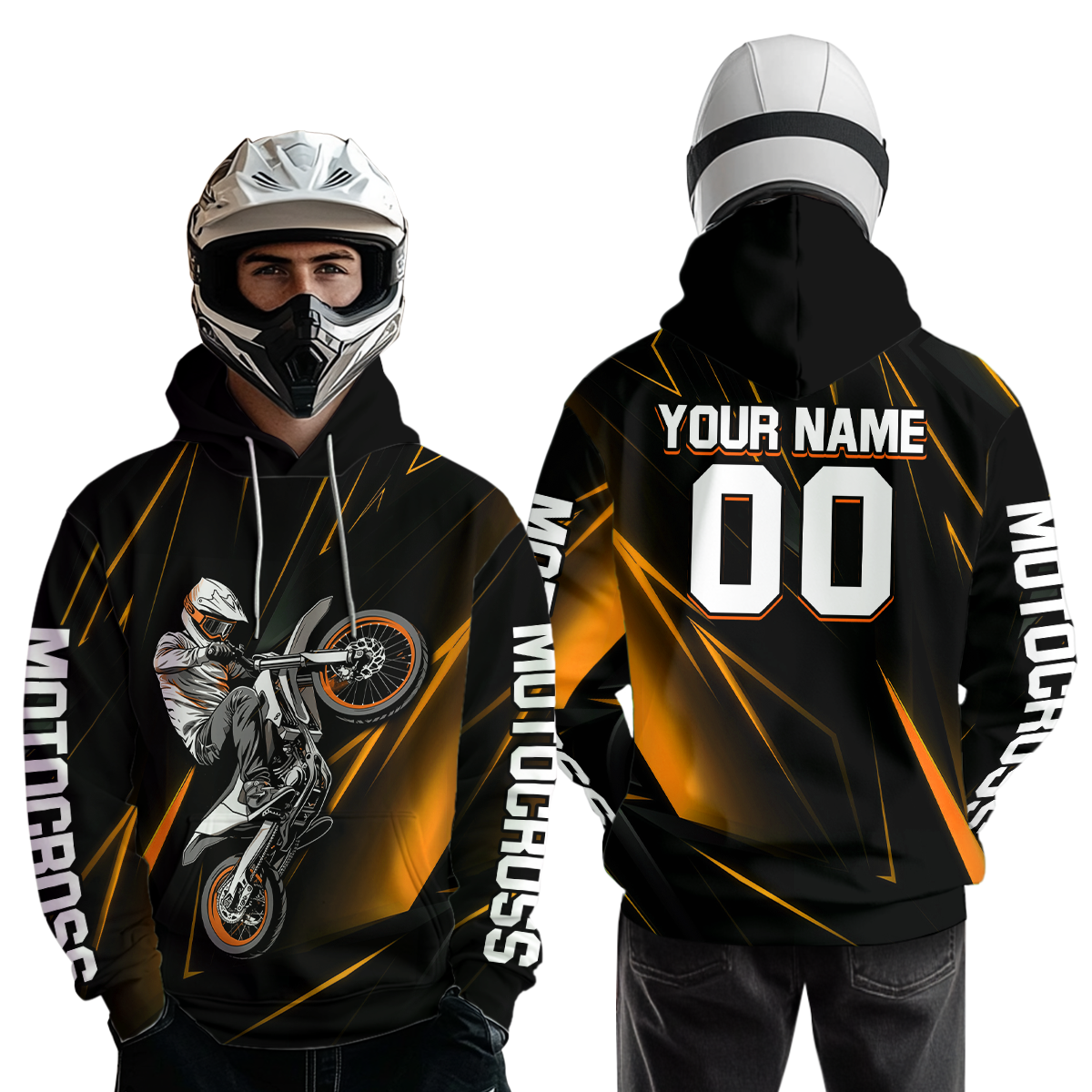 Custom Orange Youth Motocross Jersey Hoodie Kid Men Women Dirt Bike Motorcycle Hoodie HOT36