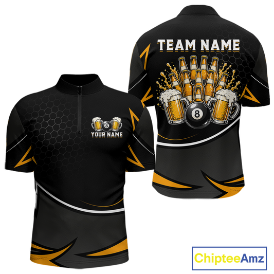 Custom Beer 8 Ball Billiard Shirt for Men Billiard Team Jersey Billiard League Billiard Uniform NNT187