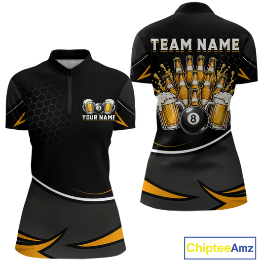 Custom Beer 8 Ball Billiard Shirt for Women Billiard Team Jersey Billiard League Billiard Uniform NNT187