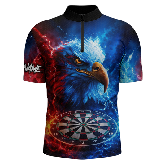 Custom Lightning Thunder Eagle Dart Shirts for Men Darts Team Jerseys Polo & 1/4 Zip NNT137