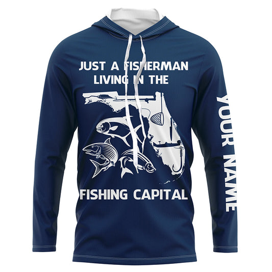 Fisherman living in the Fishing Capital UV protection custom name fishing shirts A32