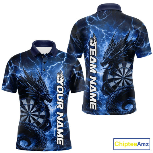 Custom Blue Thunder Lightning Dragon Dart Jerseys, Multi Styles Dart Team Shirts For Men, Women And Kid IPHW10396