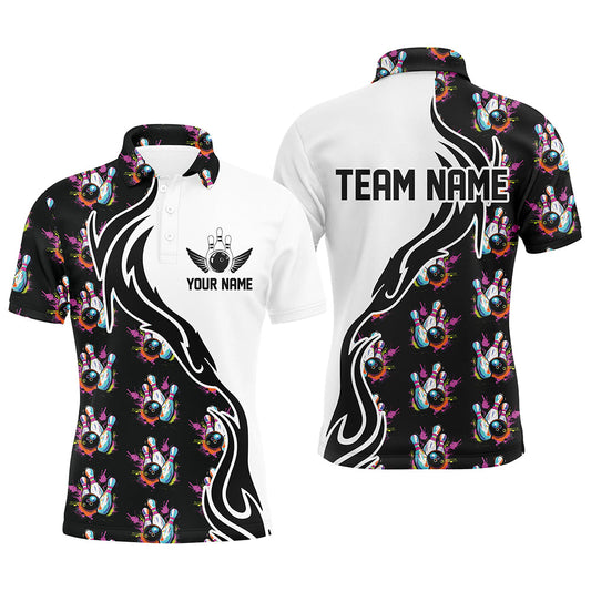 Personalized Colorful Bowling Shirts For Men, Flame Bowling Jerseys Team Bowling Shirts IPHW6946