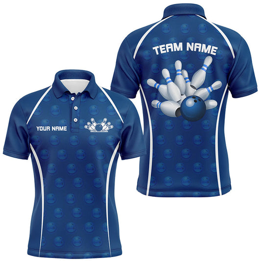 Custom Bowling Uniforms Bowling Shirts For Men, Bowling Team Bowling League Shirts | Blue IPHW7431