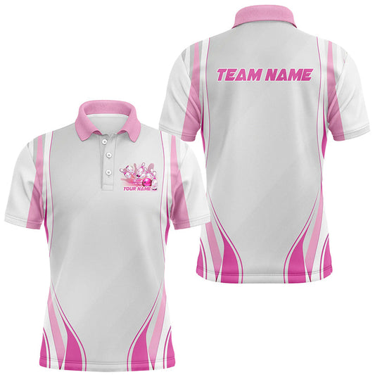 Pink Bowling Shirts For Men And Women, Custom Name Bowling Uniforms Bowling Jerseys IPHW6957