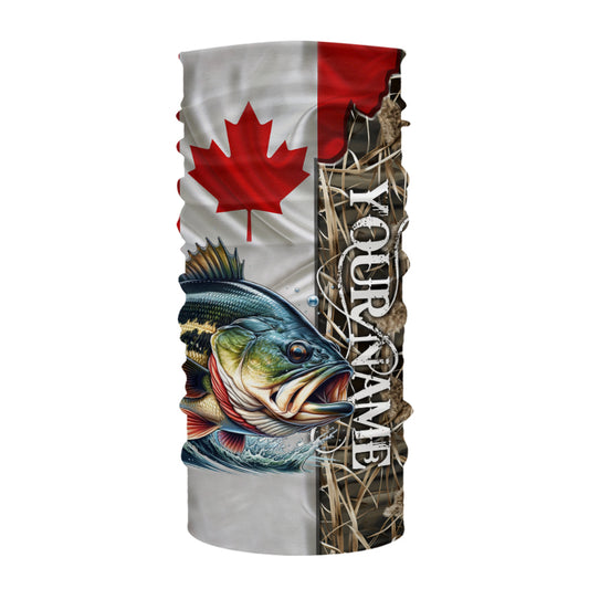 Bass Fishing Canada Flag Camo Custom name All over print shirts - personalized fishing gifts NQS541