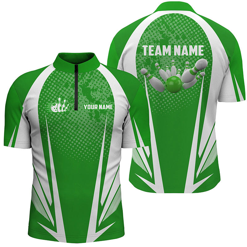 Custom bowling shirt for men – personalized team jersey front view