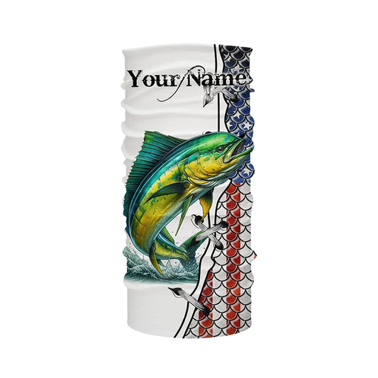 Mahi mahi fishing American flag patriotic 4th July Custom performance fishing shirts NQS2074