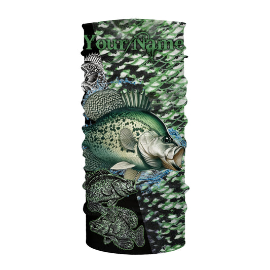 Crappie fishing scales Custom Name sun protection long sleeve fishing shirts for men, women, kid NQS3267