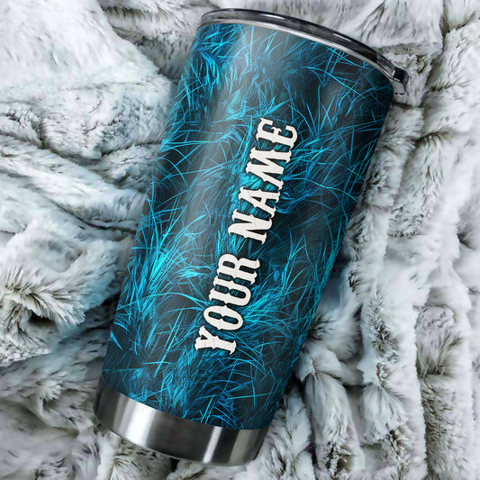 1PC blue camo Fishing Fish hook Customize Stainless Steel Fishing Tumbler Cup, gift for Fishing lovers NQS818