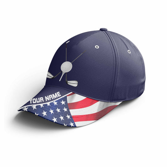 Golf club custom name American flag patriotic Custom golf hat for men, women Baseball golf cap NQS5861