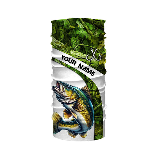 Walleye fishing Green Camo UV protection Custom long sleeve fishing shirts, Walleye tournament jerseys NQS5131