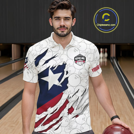 Personalized Texas Flag Camo Bowling Shirts For Men Custom patriotic Texas Bowling Team Jerseys NQS11173