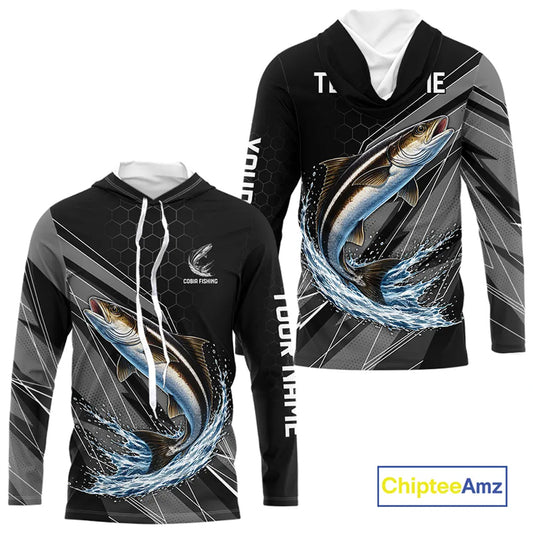 Personalized Black camo Cobia Fishing Jerseys, Cobia Tournament fishing team shirts NQS11380