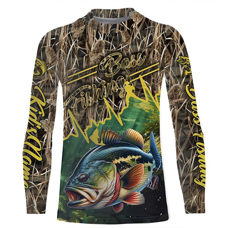 Bass fishing Camo Custom name UV protection long sleeves Bass fishing jerseys NQS800