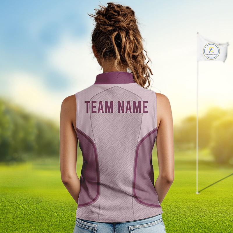 Sleeveless Womens Custom Name Golf Polo Shirt, Golf Team Shirt For Mom, Mother's Day Golf Gift NHT747