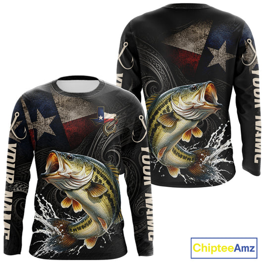 Personalized Texas Largemouth Bass Fishing Shirt – Custom Name Angler Apparel For Fishermen