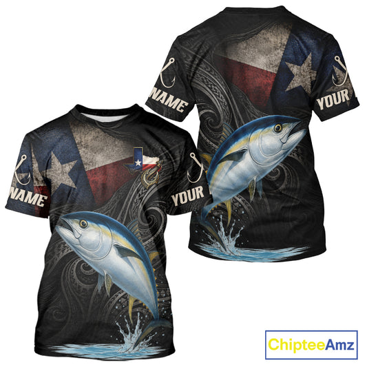 Personalized Texas Tuna Fishing T-Shirt – Custom Name Angler Apparel For Fishermen
