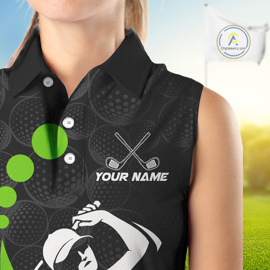 Custom Ball Womens Sleeveless Golf Polo Shirt For Mom – Personalized Name & Team Design, Mother’s Day Gift Idea NHT669