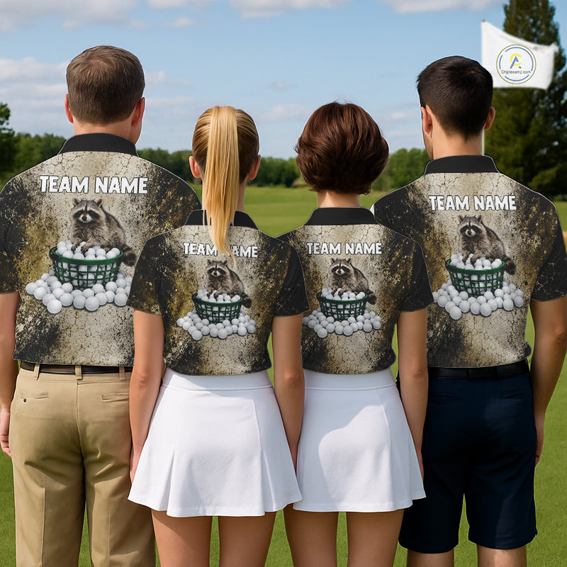 Custom Raccoon Golf Polo Shirt For Women - Personalized Funny Vintage Golf Apparel NHT1178