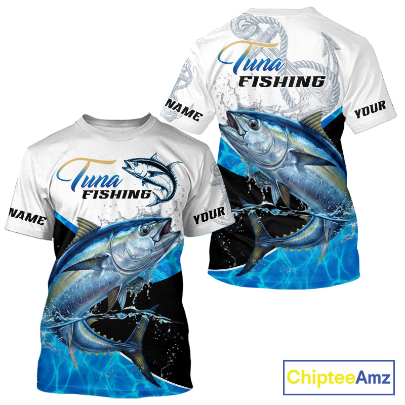 Custom Tuna Saltwater Custom Tuna Saltwater Fishing T-Shirt Designed For Deep Sea Anglers NHT1359