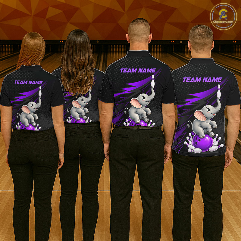 Custom Bowling League Shirt, Team Bowling Jersey With Custom Name For Women|Purple NHT1244