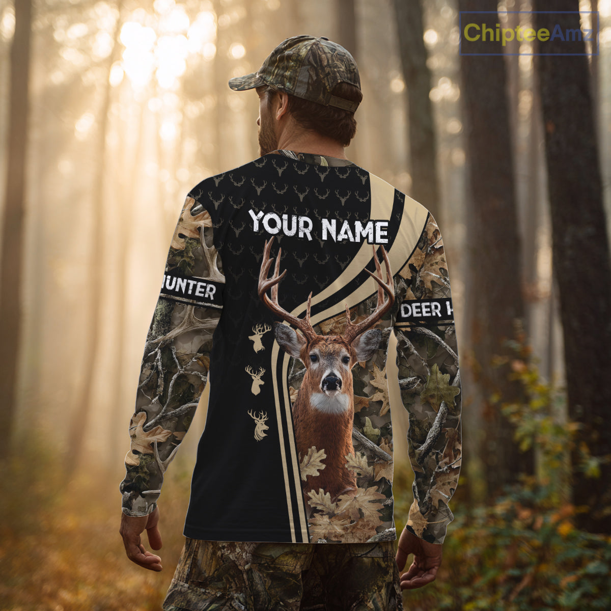 Custom Camo Forest 3D Animal Deer Hunting Shirt Best Hunting Clothes For Season NHT98