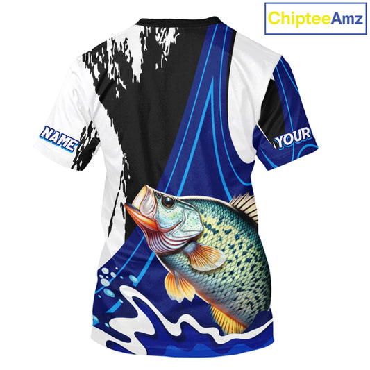 Crappie Fishing Jersey Personalized Name Fishing T-Shirts, Angler Tournament Fishing Apparel NHT868