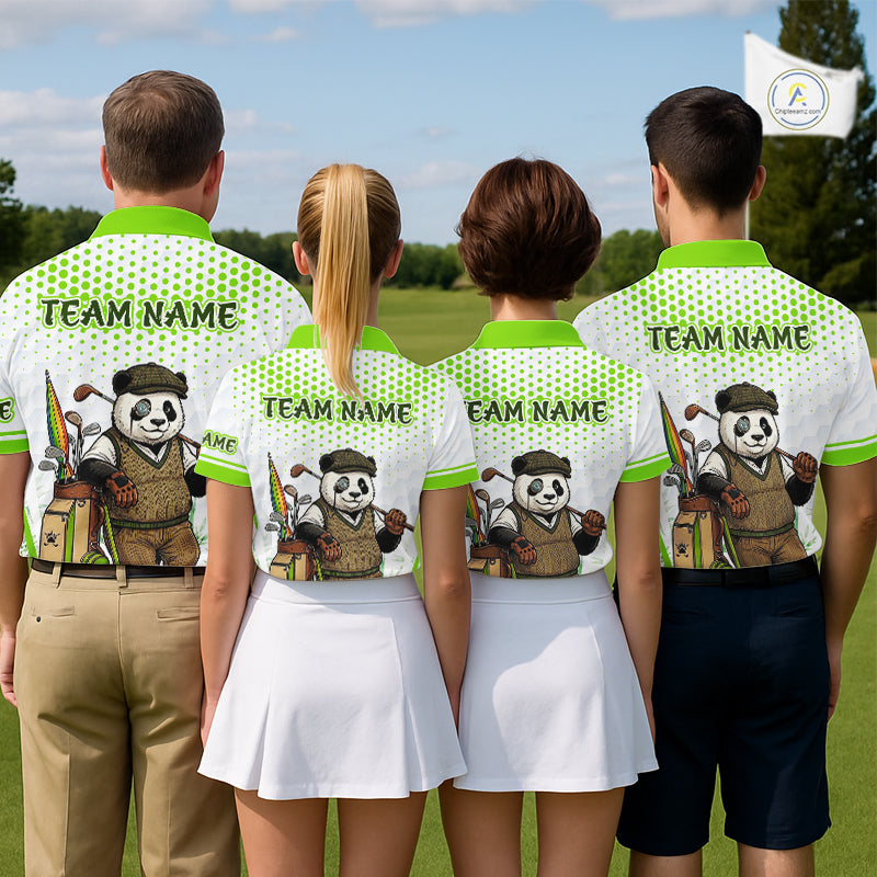 Personalized Vintage Panda Gentleman Golf Polo, Performance Golf Jersey For Men NHT957