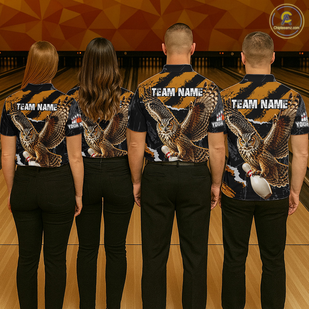 Owl Bowling Polo Shirt & 1/4 Zip Personalized Custom Name Bowling Team Jersey For Women NHT1287