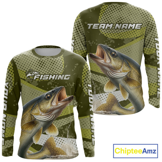 Walleye Fishing Custom Performance Fishing Shirts, Walleye Fishing Jerseys For Men NHT500