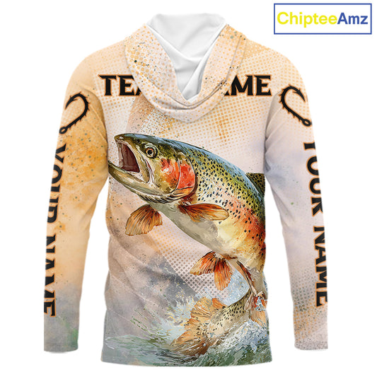 Rainbow Trout Fishing Jerseys For Fishing Team, Trout Fishing Shirt Long Sleeve Hooded NBT412