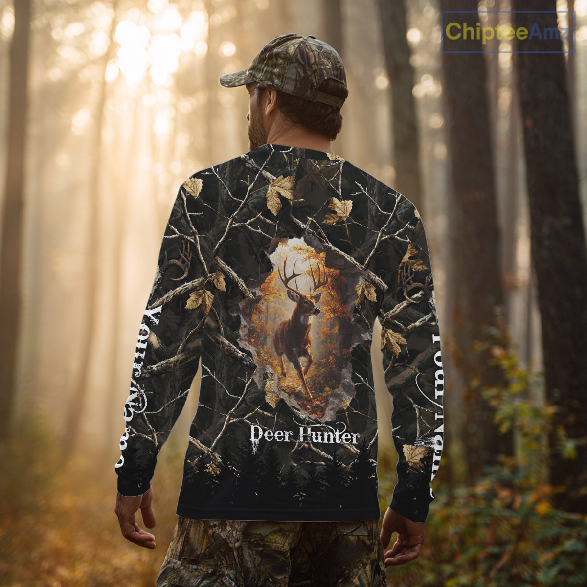Personalized Whitetail Deer Hunting Camo 3D Print Custom Name Shirts, Hunting Gifts NBT85