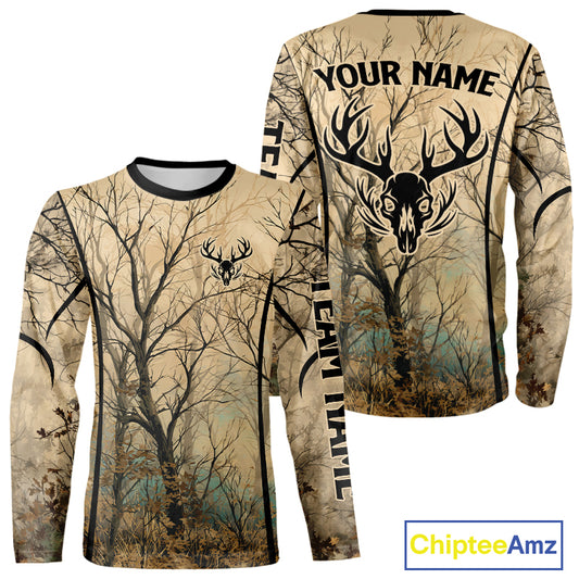 Deadwood Hunter Custom Name Long Sleeve, Hoodie Shirt For Deer hunters NBT02
