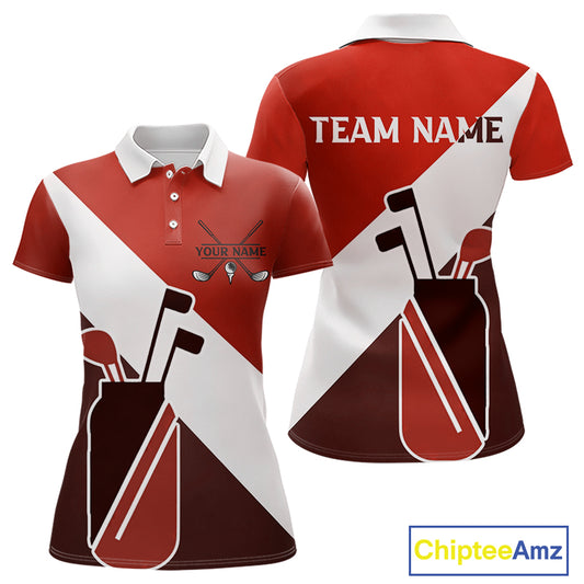 Red Golf Bag Womens Golf Polo Shirts Custom Golf Shirts, Golf Attire For Ladies NBT578