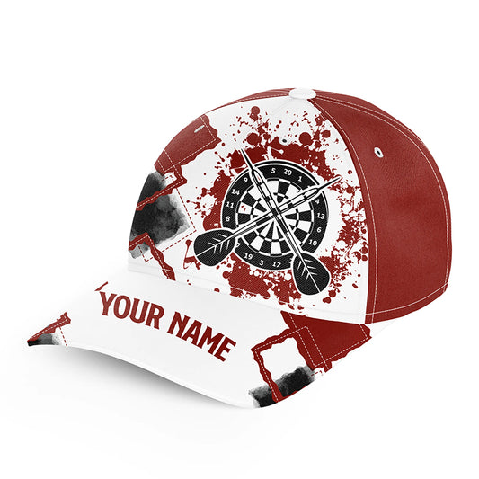 Red White Personalized Darts Hat Customized Name Darts Cap For Dart Team Darts Gift LDT1285