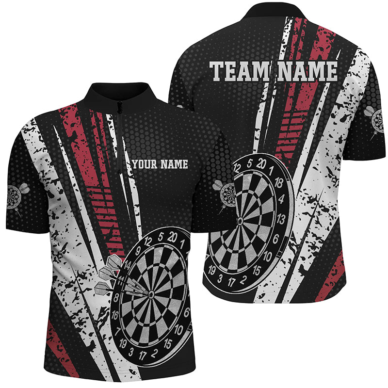 Personalized Darts Quarter-zip Shirt For Men Retro Geometric Men Darts Shirt Dart Jerseys LDT0728