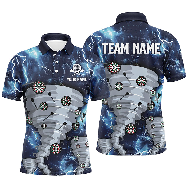 Blue Thunder Lightning Darts Men Polo Shirt Custom Storm Dart Shirts For Men Dart Jersey LDT0777