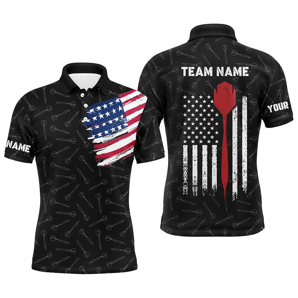American Flag Darts Men Polo Shirt Custom Patriotic Darts Shirt For Men Dart Team Jersey LDT0800