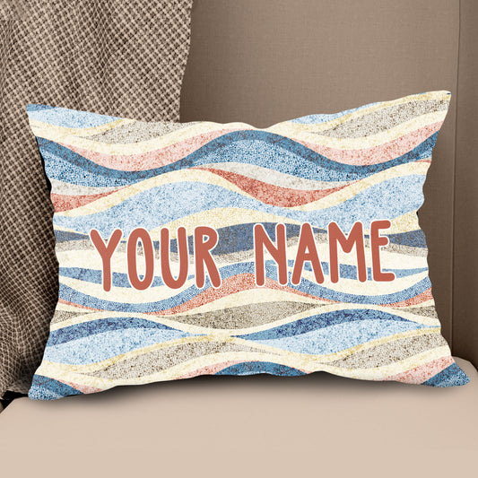 Rainbow Wavy Pattern Vintage Custom Pillow Personalized Pillow Gifts LDT1134
