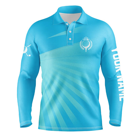 Personalized Blue Mens Golf Polo Shirts Custom Name Golf Shirts For Men Golfing Gifts LDT1353