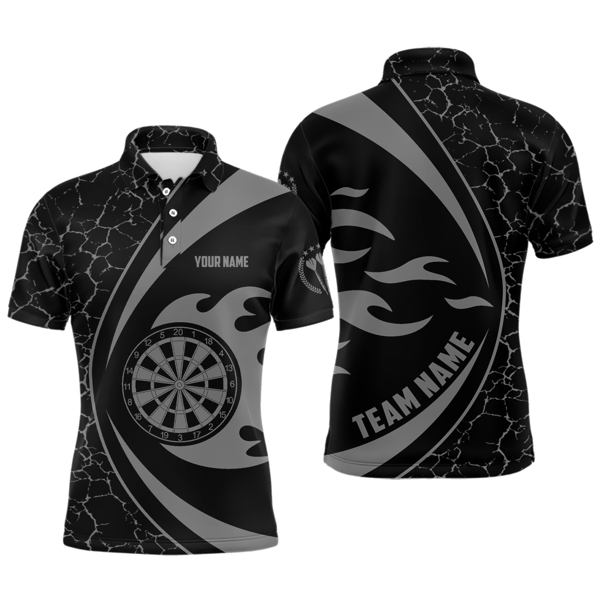 Personalized Grey Fire Flame Darts Men Polo Shirt Darts Shirt For Men Darts Team Jersey LDT0713